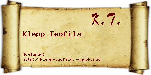 Klepp Teofila névjegykártya